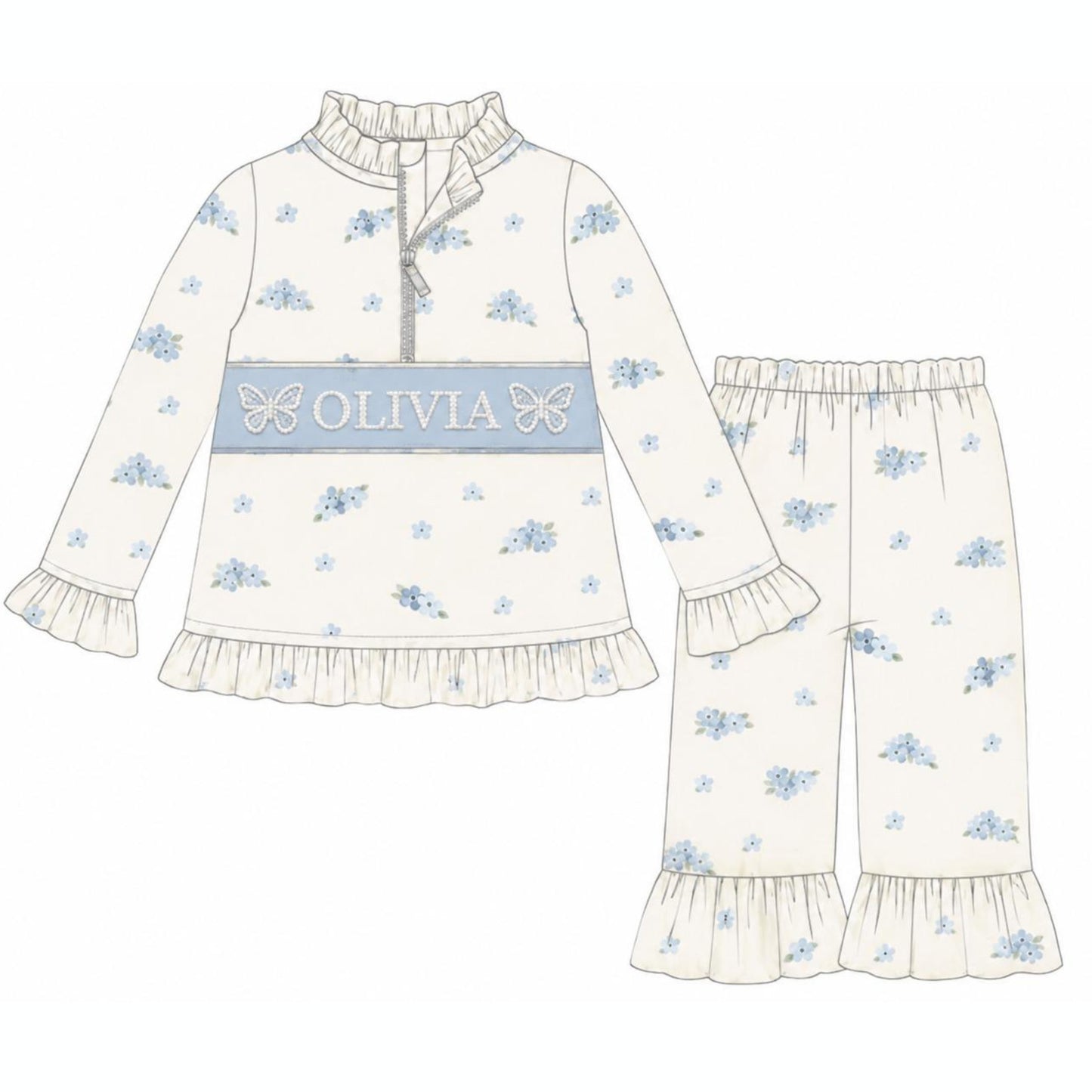 Bluebell Butterfly Pant Set