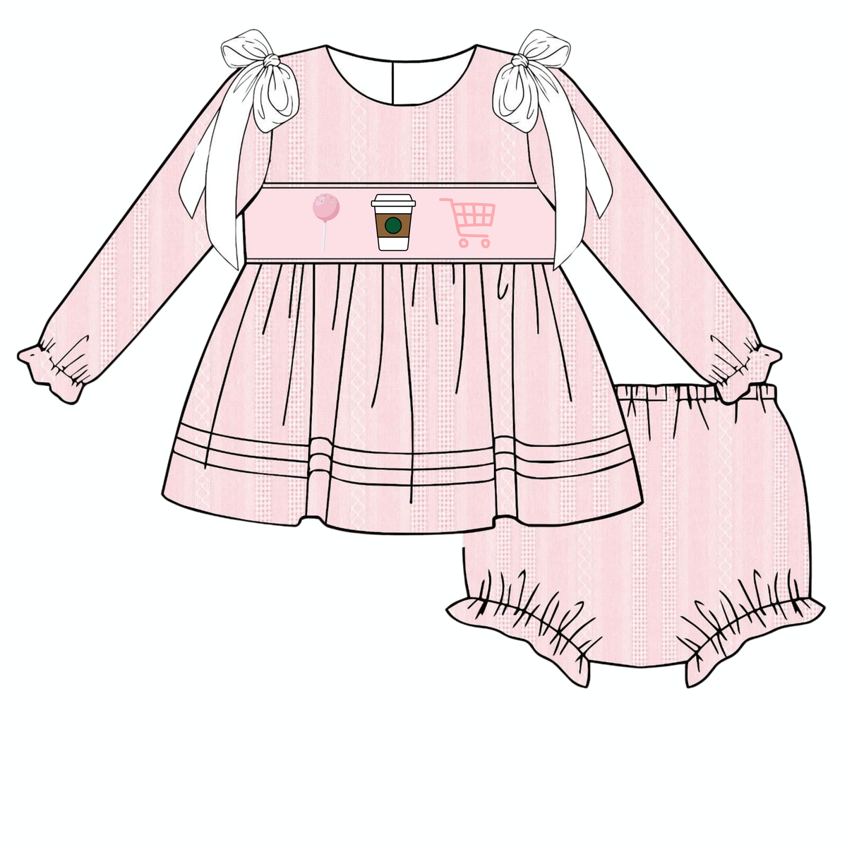 RTS - Pink Errands with Mom Diaper Set