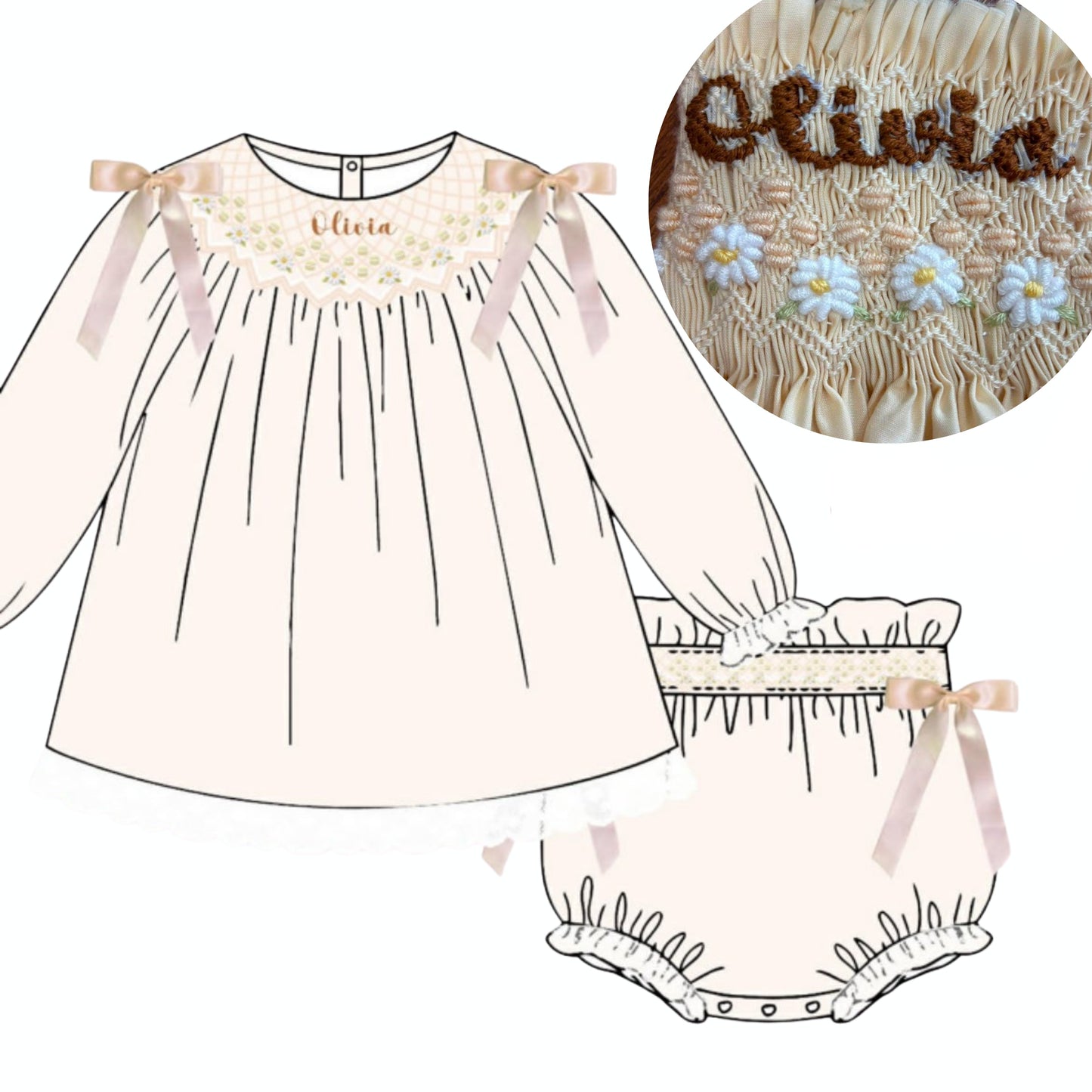 PO5 - Daisy Darling Diaper Set - Customizable - TAT End of Oct