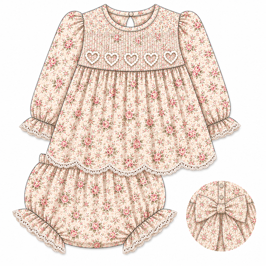 Vintage floral diaper set mockup