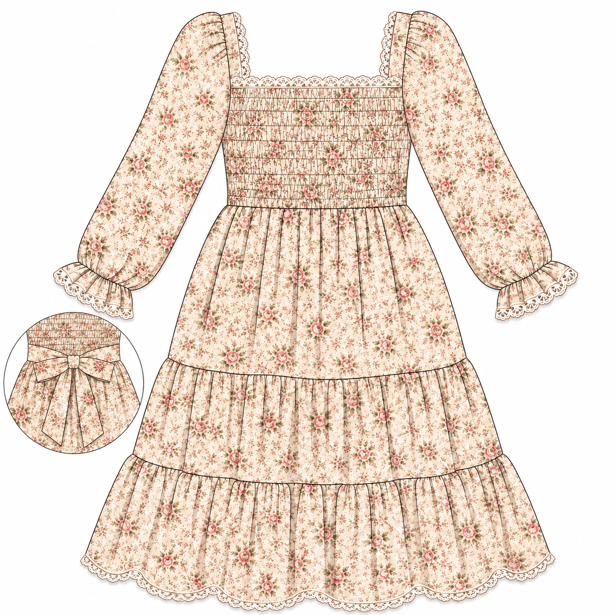 Mom floral dress mockup